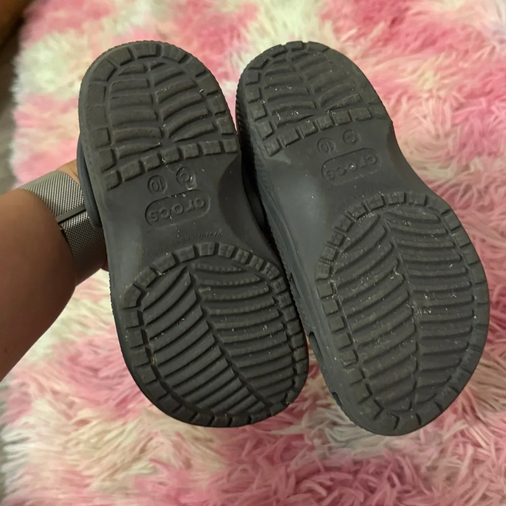 CROCS Gray Clogs with Superhero Charm